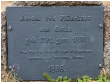 Erinnerungstafel an Justus von Plnckner, dem "Erfinder" der Rennsteigwanderung