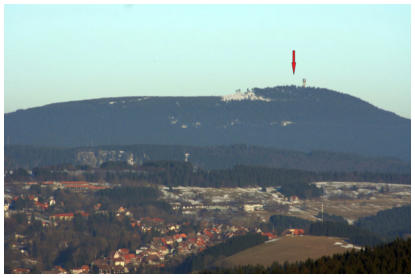Blick auf den Wurmberg (noch mit Skisprungschanze)