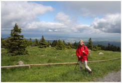 Brigitte auf dem Gipfelplateau des Brockens