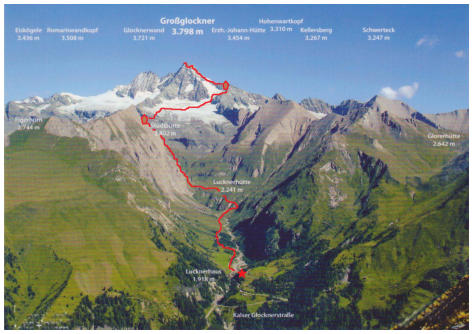 Unsere Aufstiegsroute zum Groglockner